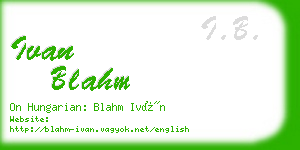 ivan blahm business card